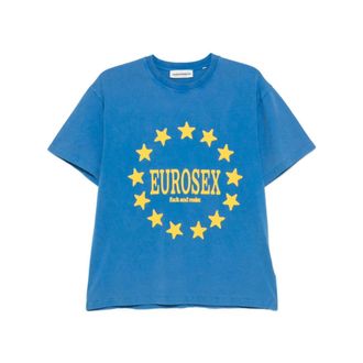 Carne Bollente T-Shirts, male, Blue, Size: XS Star Print T-Shirt