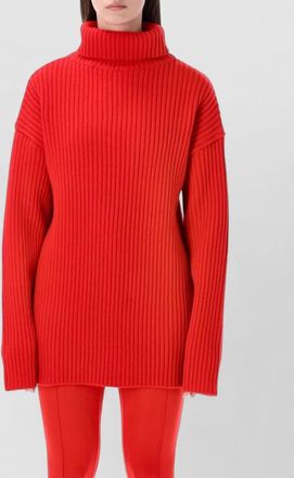 Frankie Shop turtleneck ribbed wool sweater mini dress