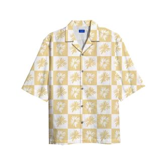 Jack & Jones Stijlvol Overhemd - Heren - Korte mouwen Overhemden - Beige - L - Overhemden