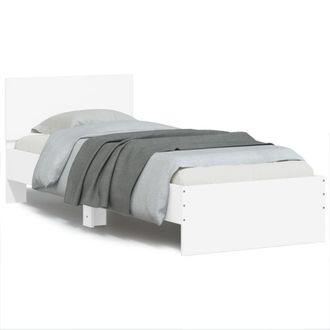 Berkfield Home Bed Frame without Mattress with LED Lights White 90x200 cm