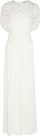 SIMKHAI Nancie Draped Cape-effect Jersey Maxi Dress - Ivory - 12 (UK16 / XL)