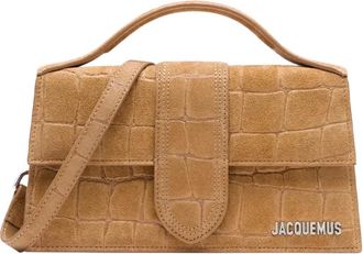 Jacquemus Elegante Kameelkleurige Krokodillenleren Tas - Dames - Handtassen - Bruin - ONE Size - Katoen - Tassen