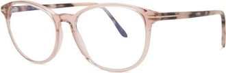 Tom Ford Eyeglasses Square Full Rim, Shiny Light Red Frame And Clear Blue Light Block Lens Ft5810-B074