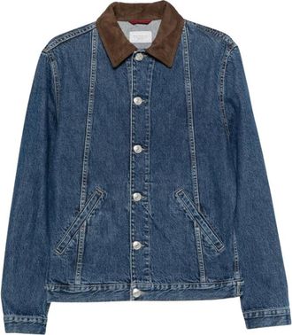 Brunello Cucinelli Chaqueta vaquera con cuello de ante - Jackets - Hombre - Azul - XL