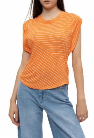 Isabel Marant Kottyni Tee In Ecru-Orange
