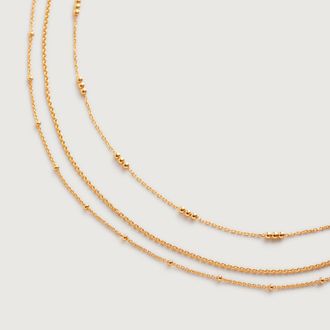 Monica Vinader Gold Layered Chain Necklace 46-50cm/18-20