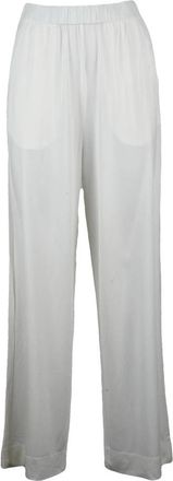Max Mara Savio Wide Broeken - Dames - Wijde Broeken - Beige - S - Broeken