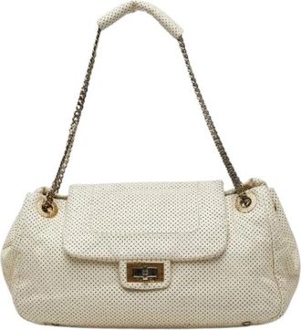 Chanel Pre-owned Matelasse 2.55 Leren Schoudertas met Ketting - Dames - Vintage Schoudertas - Wit - ONE Size - Leer - Vintage
