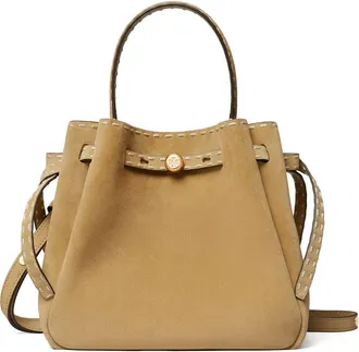 Tory Burch Romy Suede Bucket Bag in Butter at Nordstrom