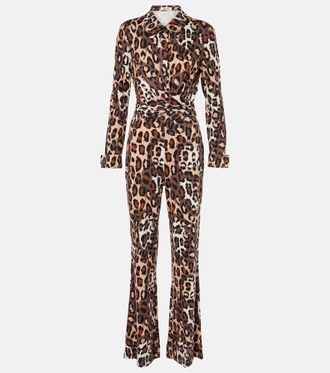 Diane Von Fürstenberg Jumpsuit Michele con stampa leopardata