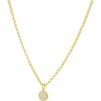 Dean Davidson Petit Pav&eacute; Knockout Disc Pendant Necklace in White Topaz/Gold at Nordstrom