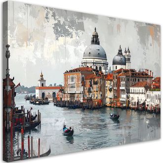 Feeby Cuadro En Lienzo, Arquitectura De Venecia Vista De La Ciudad, 100x70