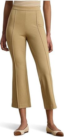 Lauren Ralph Lauren Twill Flare Ankle Pants Womens Clothing Birch Tan : 14 26, Elastane/Nylon/Viscose