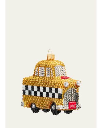 Joy to the World Collectibles Rhinestone New York Taxi Cab Christmas Ornament