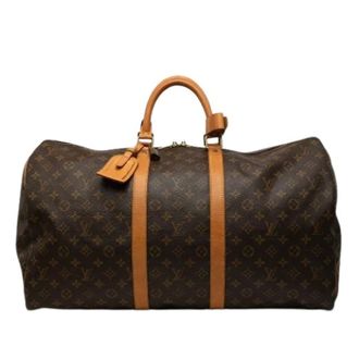 Louis Vuitton Pre-owned Keepall 55 - Dames - Pre-owned - Bruin - Maat: ONE Size Leer