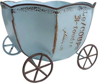 OEM Maceta Redonda Decorativa Cl&aacute;sica De Estilo Art&iacute;stico, Color Azul