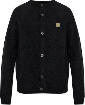 American Vintage Cardigan met logopatch - Heren - Vesten - Zwart - M/L - Wol - Truien & Vesten