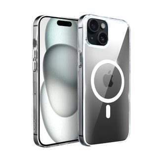 OEM Funda De Cristal Transparente Ibizu Para Iphone 15 Con Magsafe, Parte Trasera De Cristal 9h, Transparente
