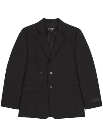 Maison Margiela notch-lapels single-breasted blazer - women - Virgin Wool/Polyester/Viscose - 44 - Black