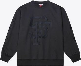 Mitchell & Ness Mens Mitchell & Ness Black San Francisco Giants Phantom Fleece Crewneck Sweatshirt at Nordstrom, Size Medium