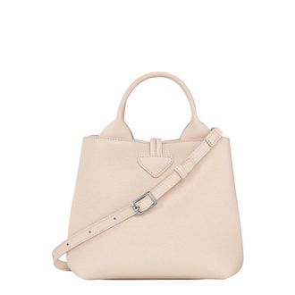 Longchamp Le Roseau Pink Small Handbag With Adjustable And Removable Shoulder Strap In Leather