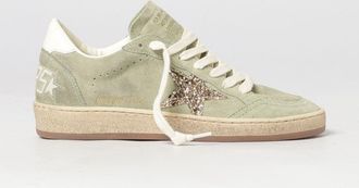 Golden Goose Sneakers Ball Star in pelle di vitello scamosciata con dettagli glitter