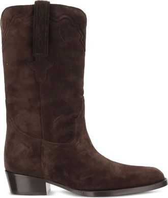 PARIS TEXAS Suède laarzen met vierkante neus - Bruin