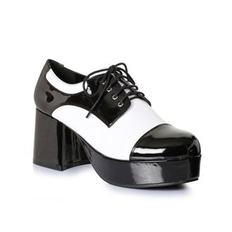 Ellie Shoes Mens Freddy Platform Shoe, Black/White, Size Small (8-9)