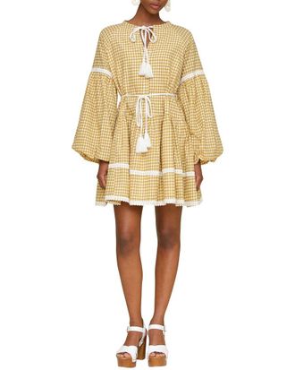 Avec Les Filles Printed Mini Prairie Dress