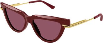 Bottega Veneta Zonnebril - Dames - Zonnebrillen - Rood - 54 MM - Accessoires