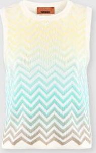 Missoni Sleeveless Top In Cotton And Viscose Chevron D&eacute;grad&eacute; in Green& Brown at Nordstrom, Size 38