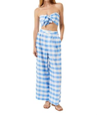 Rhode Resort Linen Campbell Pants In Toulouse Gingham
