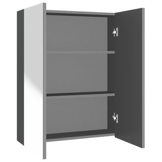 vidaXL Armario De Espejo De Ba&ntilde;o Mdf Gris Antracita 60x15x75 Cm Vidaxl