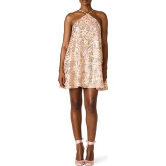 Steve Madden Catiana Sequin Floral Minidress in Pastel Multi at Nordstrom, Size Xx-Large