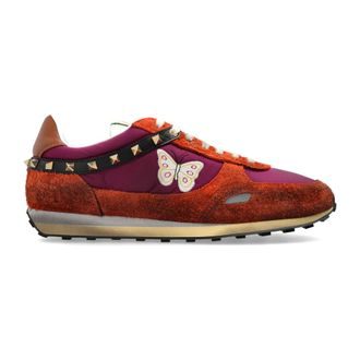 Valentino Garavani Schoenen, Heren, Veelkleurig, 41 1/2 EU, Leer, Sportschoenen met vintage-effect