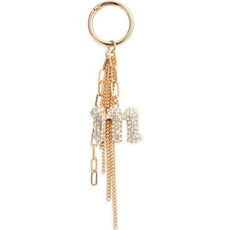 Chelsea28 Pav&eacute; Crystal Inital Bag Charm in M- Clear- Gold at Nordstrom