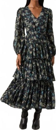 Astr Franchesca Dress In Black Green Floral