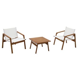 Miliboo Sal&oacute;n De Jard&iacute;n Blanco Y Madera Maciza Padang