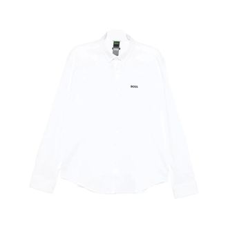 HUGO BOSS Hugo, Casual Shirts, male, White, Size: 3XL Long-sleeve Button-fastening Shirt