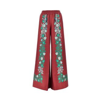 La DoubleJ Printed silk palazzo pants Woman S