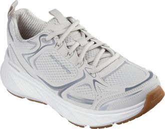 Skechers Womens Edgeride Silver Eclipse Sneaker, Natural Mesh/Duraleather/Trim, 5 UK