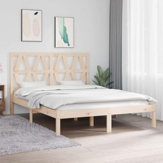 vidaXL Estructura De Cama Doble Sin Colch&oacute;n Madera Maciza Vidaxl