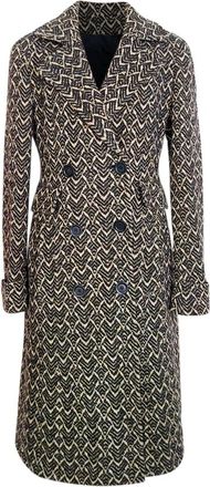 Max Mara Weekend MaxMara Black & Beige Jacquard Coat