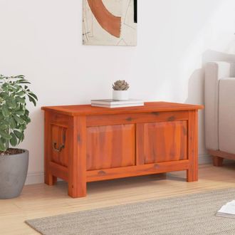 Berkfield Home Storage Chest with Lid Brown Solid Wood Acacia