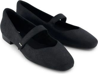 Toms Womens Toms Bianca 10021350 Flat Black Metallic Suede Mary Jane ZOGG2364