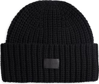 Cole Haan Chunky Stitch Knit Beanie in Caviar at Nordstrom Rack