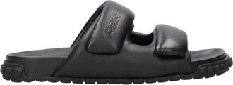 Ash Zwarte Leren Open Teen Sandalen - Dames - Sandalen - Zwart - 36 EU - Leer - Schoenen