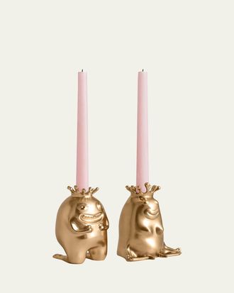 L'OBJET Haas King & Queen Candlesticks, Set of 2