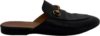Gucci Pre-owned Womens Princetown Mules in Black Leather - Size 37.5 EU/IT