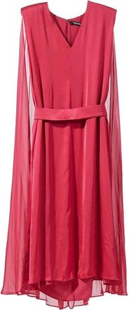 Karl Lagerfeld Midi Ceremony Cape Dress - Dames - Casual kleedjes - Rood - XS - Satijn - Kleedjes